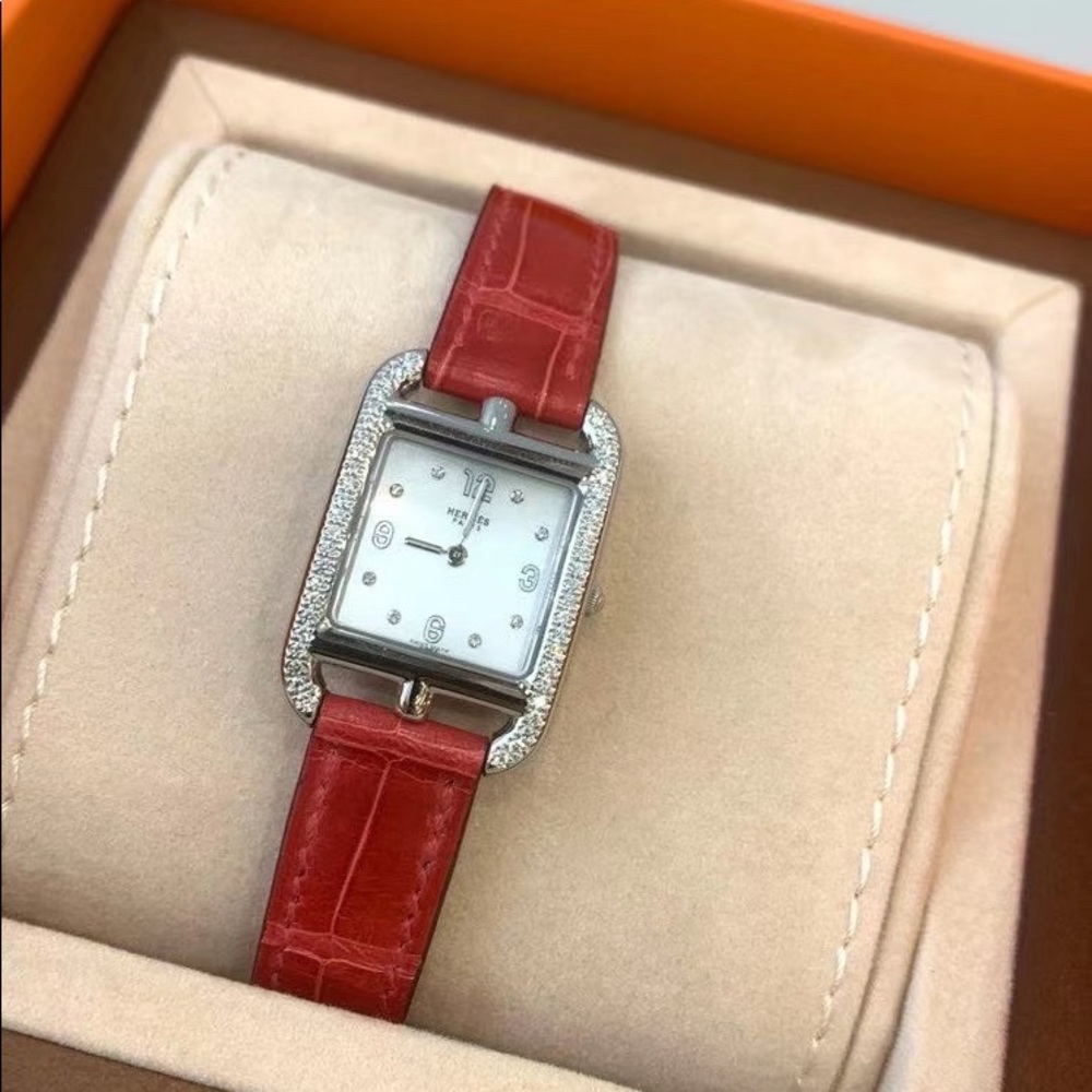 New hermes cape cod diamond watch with crocodile strap - Picture 2 of 4